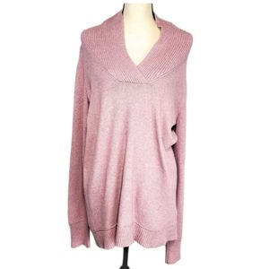 Eddie Bauer pink long sleeve sweater cowl neck top